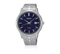 Seiko Quartz Unisex Analogue Watch with Blue Dial Analogue Display and Stainless Steel Plated Anthracite - SUR143P1