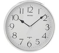 Seiko Quartz Wall Clock with Arabic Numerals - Silver, 30 x 5 x 29.5 cm