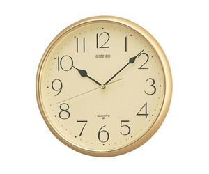 Seiko QXA001G Quartz Wall Clock with Arabic Numerals - Gold