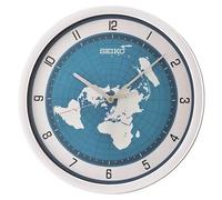 Seiko QXA814S Plastic Case Wall Clock, 36.1 cm Diameter, Blue/Silver