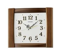 Seiko QXA827Z Wall Clock with Wooden Case, Silent Sweep, Traditional Design for Home or Office - Wooden Case