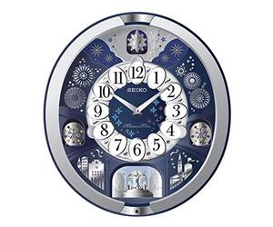 Seiko QXM379S Melodies in Motion Clock Metallic Silver