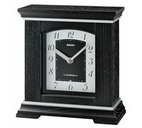 Seiko QXW249K Black Wooden Quartz Battery Musical Melody Chime Mantel Clock with Volume Control