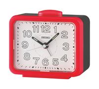 Seiko Red Bedside Bell Alarm Clock with Light 11cm QHK061R