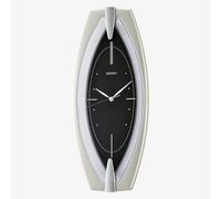 Seiko Retro Silver Black Oval Wall Clock QXA342A
