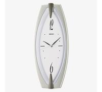 Seiko Retro Silver White Oval Wall Clock QXA342D