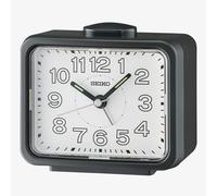 Seiko Retro White Dial Black Alarm Clock QHK061K