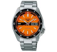 Seiko SRPK11K1 Men's New Double Hurricane 5 Sports Retro Colour Collection Bracelet Strap Watch, Orange/Silver