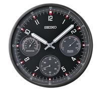 SEIKO Shelby Non Ticking Wall Clock, Black, 13 Inch