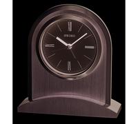 Seiko Silver Finish Aluminium Battery Mantle Clock with Alarm QHE163S