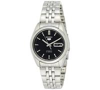 Seiko - SNK361K1-5 - Men's Watch - Automatic Analogue - Black Dial - Grey Steel Strap, Black/Grey, Classic