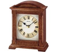 Seiko Oak Wooden Quartz Mantle Clock, Silent Sweep Seconds QXG123B