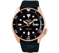 Seiko SRPD76K1 Men's Seiko 5 Sports Automatic Mechanical Wristwatch, Limited Distribution Model, Rose Gold x Black