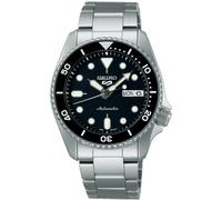 Seiko 5 Stainless Steel Mid Size Automatic Sports Watch Black