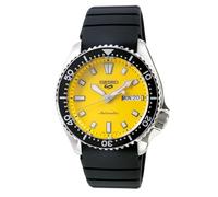 Seiko SRPL87K1 5 Sport SKX Redux Men's Automatic Silicone Watch, Case Size 42.5 mm, Yellow/Black