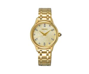 Seiko SRZ552P1 Ladies Gold Tone Diamond Set Dial Quartz Dress Watch RRP £550.00