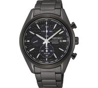 Seiko Ssc773p1 Men's Solar Chronograph Watch, Black Dial, Stainless Steel Bracelet