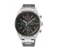 Seiko Ssc803p1 Solar Chronograph Men's Watch - Black Dial, Stainless Steel Bracelet