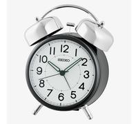 Seiko Twin Bell Round Black Alarm Clock QHK063K