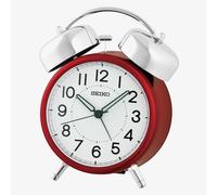 Seiko Twin Bell Round Red Alarm Clock QHK063R