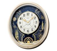 Seiko Wall Clock, Blue, One Size