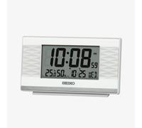 Seiko White Rectangle Digital Dual Alarm Clock QHL094W