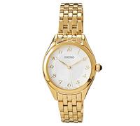 Seiko Women's Quartz Watch Stainless Steel with Leather Strap, Gold, Quartz