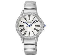 Seiko Women's Quartz Watch with White Dial Analogue Display and Silver Stainless Steel Bracelet SRZ441P1