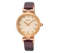Seiko Women's | Rose Gold Dial | Red Leather Strap SRZ548P1