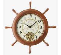 Seiko Wooden Maritime Style Rotating Pendulum Wall Clock QXC242B