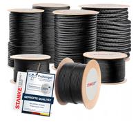 Seilwerk STANKE 10 m 4 mm Polypropylene Hollow Braided General Purpose Rope PP Line Mooring Anchor And Rigging Line Heavy Duty Twine Black