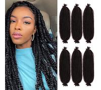 Seimainurs Springy Afro Twist Hair Marley Hair Spring Twist For Distressed Soft Locs Synthetic Pre-Separated Crochet Braiding Hair Marley Twist Hair Extension (1B, 24 Inch (Pack of 6))