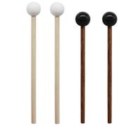 Seimneire 2 Pair 5.6 Inch Percussion Mallets, Rubber Wood Drum Mallets Xylophone, Glockenspiel Sticks for Bell/Tongue Drum, Black & White