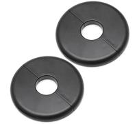 Seimneire 2 Pcs Black 1.02 Inch / 26mm Split Escutcheon Plate, Metal Pipe Cover Tube Cover Water Pipe Cover, Drain Line Cover Sink Flange Wall Collar for Bathroom Water Pipe Tube
