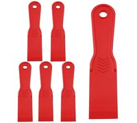 Seimneire 6 PCS Plastic Putty Knife Set, Flexible Red Filler Scraper Tools, Wall Scraper Accessory for Wall Repair and Patching