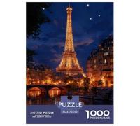 Seine-River-scenery 1000 Piece Puzzle Interlocking Thick Pieces Educational Fun Eiffel Tower Relaxing Activity Poster Included 70x50cm/1000pcs