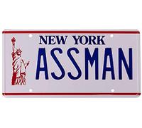 Seinfeld - ASSMAN - Cosmo Kramer's Chevy Impala - TV Replica Prop Licence Plate - Gift Home Decor