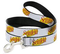 Seinfeld Pet Leash, Dog Leash, Seinfeld Spotlight Logo White, 6 Feet Long 0.5 Inch Wide