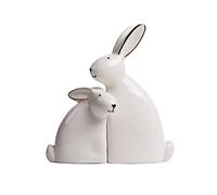 SEINHIJO 2pcs Bunny Decor Statue Rabbit Sculpture Gifts Modern Arts Animal Figurine Home Ornament Table Centerpiece Ceramic Crafts 15cm