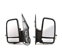 Seintech Door Wing Mirror Manual Heated Glass Black Short Arm Pair - Left Passenger Side N/S Right Driver Side O/S - Off-Side Near-Side Compatible fit For VW Crafter 06+ (Indicator Flasher Lens)