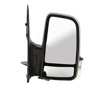 Seintech Door Wing Mirror Manual Heated Glass Black Short Arm - Right Driver Side O/S - Off-Side Compatible fit For VW Crafter 2006-18 (Indicator Flasher Lens)