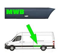 Seintech - Plastic Trim - Left Door Arch Trim Moulding Strip Left N/S - Protective Strip Panel - For Mercedes Sprinter MWB N/S 2006-2018