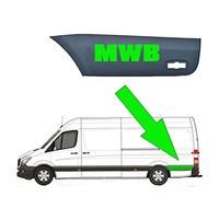 Seintech Relay Plastic Protective Side Moulding Strip Door Trim - Left Passenger Side N/S Trim - Strong Abs Plastic Panel Trim Compatible for Mercedes Sprinter N/S 06-18