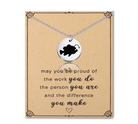 SEIRAA Angler Fish Necklace Anglerfish Ocean Gifts Deep Sea Creature Jewelry Angler Fish I Will Go See The Sun Lantern Fish Necklace, 1, Stainless Steel, No Gemstone