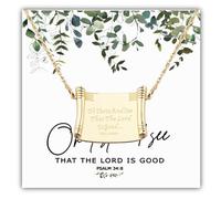 SEIRAA Bible Verse Necklace Psalm 34:8 Gifts Taste And See That The Lord Is Good Gifts Christian Religious Necklace, 1, Stainless Steel, No Gemstone