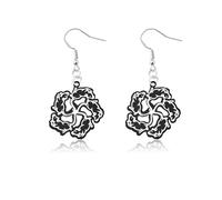SEIRAA Black And White Rat King Earrings Rat King Lover Gifts Medieval Rat Jewelry Rat Mouse King Merch, 1, No Gemstone