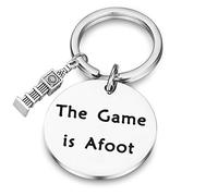 SEIRAA Detective Lover Gift The Game is Afoot Keychain Sherlock Inspired Quote Jewelry Gift for Movie Fans