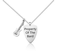 SEIRAA Game Bard Necklace Game Bard Jewelry Property Of The Bard Gifts Werewolf Bard Necklace Geek Bard Gifts, 1, Copper, No Gemstone