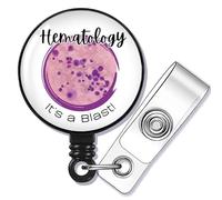 SEIRAA Hematology Badge Reel Hematologist Badge Clip Hematology It's A Blast Gifts MLS Badge Holder Oncology Nurse Gifts Lab W ift (It's a Blast br)