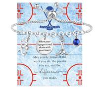SEIRAA Ice Hockey Bracelet Ice Hockey Player Gifts Hockey Team Jewelry When Your Legs Get Tired Skate With Your Heart Hockey Lover Gifts, L, Stainless Steel, no gemstone